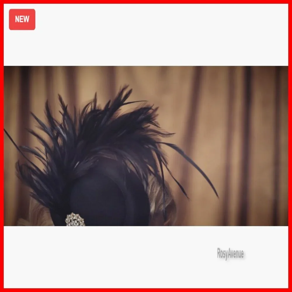 Fascinator Hat with Feathers and Rhinestones for Derby Tea Party Events